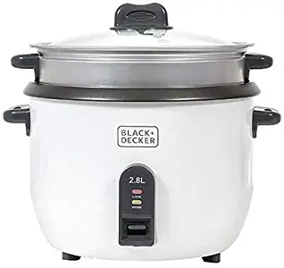 Black & Decker RC2850 1100W 2.8 L 11.8 Cup Rice Cooker (Non-USA Compliant), White, standard,