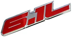 ERPART 6.1L Liter RED on Polished Silver Hemi Engine Real Aluminum Emblem Badge Compatible with Dodge Charger Challenger Magnum Jeep Grand Cherokee Chrysler Hemi 300C SRT-8 SRT8 SRT RT