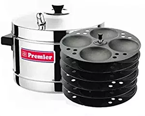 Stainless Steel Idli Maker with 6 Non Stick Idli Racks by Premier