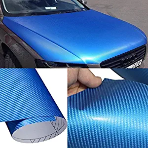 DIYAH 4D Blue Carbon Fiber Vinyl Wrap Sticker with Air Realease Bubble Free Anti-Wrinkle (120" x 60" / 10FT x 5FT)