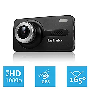 KDLINKS X1 GPS-Enabled Full HD 19201080 165 Degree Wide Angle Dashboard Camera Recorder Car Dash Cam with G-Sensor