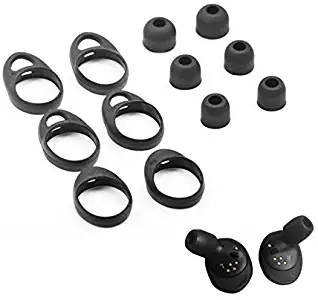 Eartips Earhooks Ear Gel for Gear iConx 2018 Bluetooth Sport Headphones (SML, Full Set)