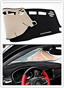 Highitem Inner Dashboard Dash Mat DashMat Sun Cover Pad For Jeep Compass 2017 Up (Black)