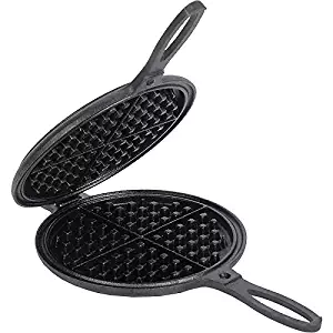 Lehman's Pre-Seasoned Round Cast Iron Waffle Iron