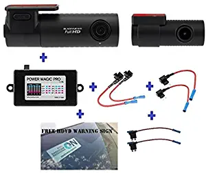 HDVD BlackVue DR590W-2CH 32GB, Car Black Box/Car DVR Recorder, Full HD 1080p Front and Rear, 30FPS, Built-in Wi-Fi, G Sensor, 32GB SD Card + Power Magic Pro + Fuse taps Warning Sign Included