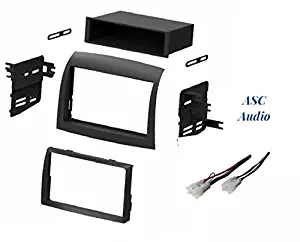 ASC Audio Car Stereo Dash Install Kit and Wire Harness for Installing an Aftermarket Single or Double Din Radio for 2004 2005 2006 2007 2008 2009 2010 Toyota Sienna - No Factory Premium Amp/JBL