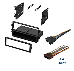 ASC Audio Car Stereo Radio Install Dash Kit and Wire Harness for Installing an Aftermarket Single Din Radio for Select Kia Vehicles - Please read compatible vehicles and restrictions below