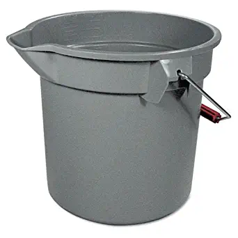 Rubbermaid Commercial 14-Quart BRUTE Round Utility Pail, Plastic, 12dia x 11 1/4h, Gray - one pail.