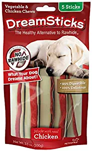 DreamSticks Rawhide Free Vegetable Chew, Chicken, Beef Bacon & Cheese