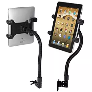 Tablet Mount for Car, Hands-Free Robust Seat Rail Tablet car Holder for Apple iPad Mini iPad Air iPad Pro, Samsung Galaxy TAB A E S4 S3 (7-15" tablets) w/Anti-Vibration Gooseneck and Swivel Cradle