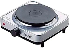 Aroma Housewares AHP-303SB Single Hot Plate, Silver and Black