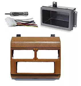 1988-1996 Brown Chevrolet & GMC Complete Single Din Dash Kit + Pocket Kit + Wire Harness + Antenna Adapter. (Chevy - Crew Cab Dually, Full Size Blazer, Full Size Pickup, Suburban, Kodiak) (GMC - Crew Cab Dually, Full Size Pickup Sierra, Suburban, Yukon) (1988, 1989, 1990, 1991, 1992, 1993, 1994, 1995, 1996)