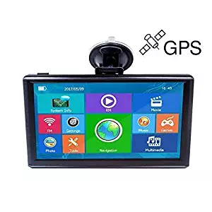 E-ACE GPS Navigation for Car 7 Inch Touch Screen 8GB Vehicle GPS Navigator System Built-in Multimedia Entertainment Advanced Lane Guidance and Spoken Turn-by-Turn Directions with Lifetime Map Update