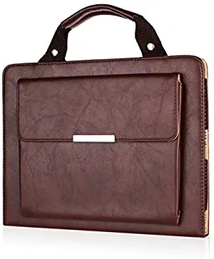 iPad 10.2 7th Gen Case With Strap, SAMMID Multi-angle Case PU Leather Magnetic Card Slots Wallet Stand Cover with Handle Pocket Sleeve for iPad 7th Generation 10.2 inch (A03-Brown)