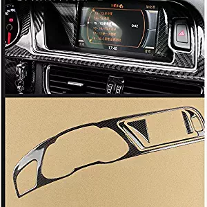 Carbon Fiber Interior Decoration Decal Frame Cover Trim SLine Quattro For Audi A4 S4 2009-2016 LHD (Dashboard Instrument Panel Cluster Meter Cover 17)