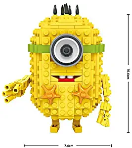 A Cute Yellow Mini Figure Character Building Bricks Toy Sets for Kids Teens Construction Toy Building Kits 279-Pieces Compatible with Big Brand Micro block Products