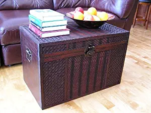 Styled Shopping Original Hawaii Wooden Chest Wood Steamer Trunk - Large Trunk