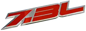 ERPART 7.3L Liter RED Highly Polished Aluminum Silver Chrome Truck Engine Swap Badge Nameplate Emblem Compatible with Ford Power Stroke Turbo Diesel Excursion F-Series Super Duty F250 F350 F450 F550
