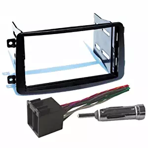 Mercedes-Benz 2001-2004 C Class / 2002-2004 G Class Double Din Aftermarket Radio Stereo Installation Dash Kit + Wire Harness & Antenna Adapter