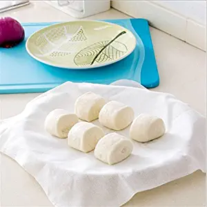 WG 2Pcs Reusable Natural Pure Cotton Bamboo Steamer Cloth Fabric Round Steamers Rack Gauze Pad 3232cm