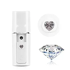 PJY Nano Facial Steamer Mist Spray Eyelash Extensions Cleaning Pores Water SPA Moisturizing & Hydrating Face Sprayer USB Rechargeable Mini Beauty Device - White (Nano Mister)