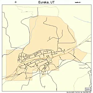 Large Street & Road Map of Eureka, Utah UT - Printed poster size wall atlas of your home town