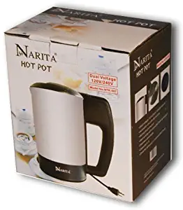 Narita International Electric Hot Pot Water Kettle, 1000W Dual, 120V/240V, 0.7L