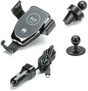 Pilot Wireless Car Charging Phone Holder, Q1 •10W• Fast Wireless Charging Car Mount Compatible with Any Phone 2.5" to 3.5" Wide Including Samsung Galaxy S9 Plus S8 S7/S6, iPhone X 8/7 Plus and More