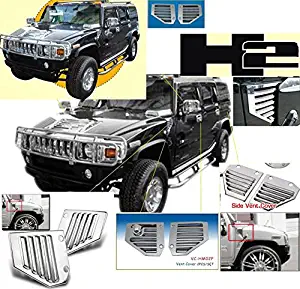 Hummer H2 H-2 H 2 Chrome Side Frame Vents Covers Cover Exterior ABS MOLDING Trim Set 2006 2007 2008 2009