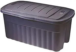 Rubbermaid Roughneck Tote Storage Container, 40-Gallon, Dark Indigo/Metallic