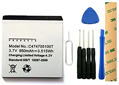 for BLU Dash Jr D140S /D141W Replacement Battery C474705100T Free Adhesive Tool