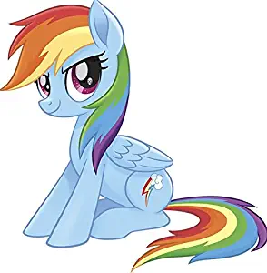 9 Inch Rainbow Dash Wall Decal Sticker MLP My Little Pegaus Pony The Movie Removable Peel Self Stick Adhesive Vinyl Decorative Art Kids Room Home Decor Girl Bedroom Nursery 9 by 8 inches Tall