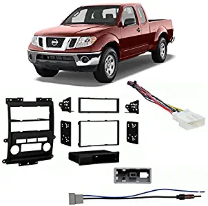 Compatible with Nissan Frontier 2009 2010 2011 2012 w Black Dash Single DIN Double DIN Stereo Harness Radio Install Kit