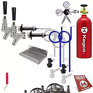 Kegco Deluxe Homebrew Two Tap Door Mount Kegerator Conversion Kit with 5 lb. Aluminum CO2 Tank