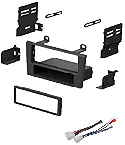 Car Stereo Dash Install Mount Kit and Wire Harness for Installing an Aftermarket Single Din Radio for 2002-2003 Ford Thunderbird and 2000-2002 Lincoln LS
