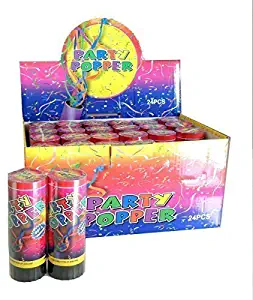 Spring Loaded Confetti Party Poppers 6 inch - 24 pc