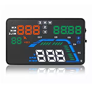 CT-CARID Q7 Head Up Display HUD OBD2 Multi-Color Windshield, 5.5inch Car GPS Dashboard Vehicle-Mounted Projector with Over Speedometer Kmh/MPH Speed Alarm Fuel Consumption