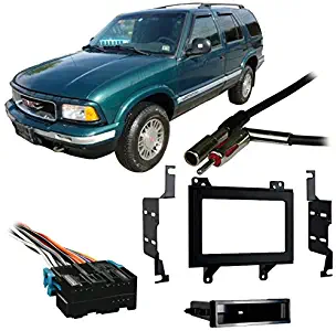 Compatible with GMC Jimmy 1995 1996 1997 Double DIN Aftermarket Stereo Harness Radio Install Dash Kit