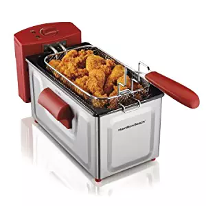 Hamilton Beach 35325 Professional Deep Fryer, 8-cup oil capacity (Red)