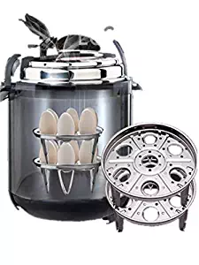 Clearance SFE 2-Pack Steamer Basket With Egg Steamer Rack Trivet Stainless Steel Steam Trivet Pressure Cooker Accessories, Fits Instant Pot 6, 8 qt (Silver)