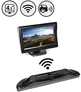 Wireless Backup Camera System with Built-in Sensors and 120° Viewing Angle + 4.3" TFT LCD Monitor - Waterproof