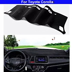 yingde 1Pcs Black Center Console Dash Cover Dash Mat Protector Sunshield Cover Pad Carpet for Toyota Corolla 2014 2015 2016 2017 2018 2019