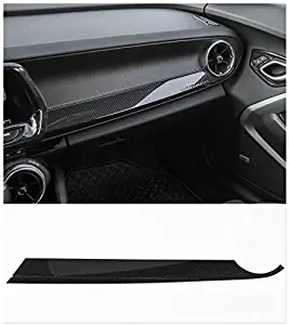 FMtoppeak Carbon Fiber Dashboard DVD Frame Door Handle Steering Wheel Gears Panel Shift etc Interior Trims for Chevrolet Camaro 2017 Up (P(Co-Pilot Front Panel Decoration))