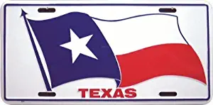 Texas State Flag Embossed Metal License Plate Auto Car Tag