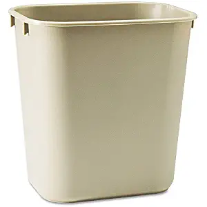 Iliving Commercial Fiberglass Fire-Resistant Trash Can, 40 Quart or 10 gal, Rectangular, Beige