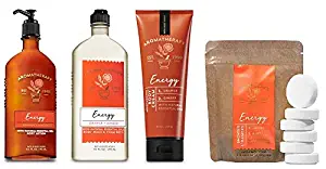 Bath and Body Works Aromatherapy ORANGE GINGER Deluxe Set Gift Set - Body Cream - Body Lotion - Body Wash and Shower Steamers - Full Size