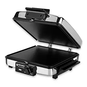 Black and Decker Compact NONSTICK 3-In-1 Indoor Grill/Griddler & Waffle Maker with Chrome Housing and Stay-Cool Handles by BLACK+DECKER