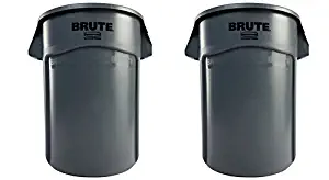 Rubbermaid Commercial FG264360GRAY Brute Vented Utlity Container, 44-gallon, Gray (2 PACK)