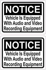 StickerTalk Notice Audio and Video Recording Vinyl Stickers, 3 inches by 2.25 inches