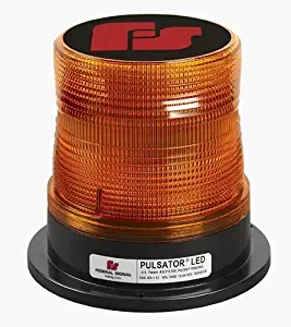 Federal Signal 212660-02SB Pulsator LED Beacon, Class 1, Permanent Mount with Tall Amber Dome